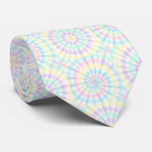Corbata con patrón de teñido psicodélico pastel