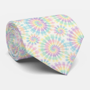 Corbata con patrón de teñido psicodélico pastel