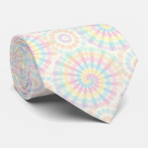 Corbata con patrón de teñido psicodélico pastel