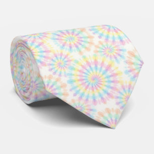 Corbata con patrón de teñido psicodélico pastel