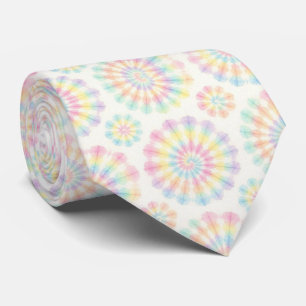 Corbata con patrón de teñido psicodélico pastel