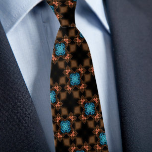 Corbata con patrón de turquesa de cobre marrón