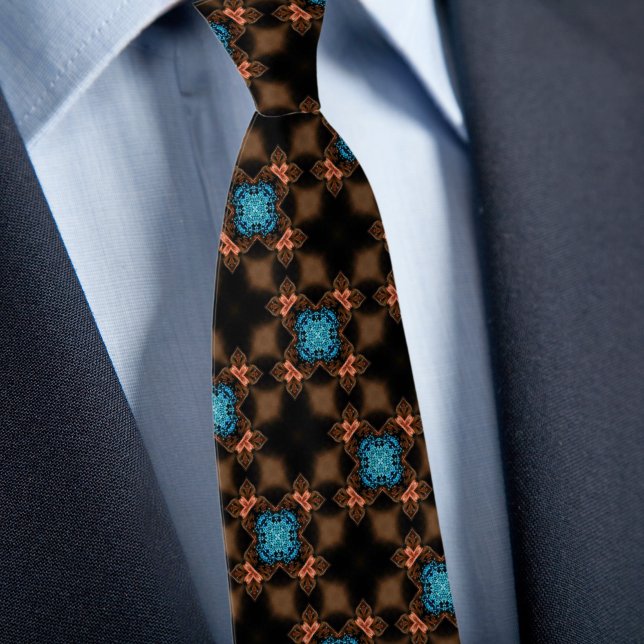 Corbata con patrón de turquesa de cobre marrón (Subido por el creador)