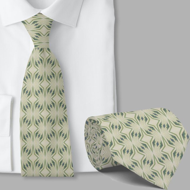 Corbata con patrón de verde salvia artístico moder (Subido por el creador)