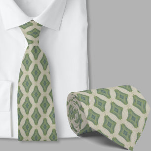 Corbata con patrón de verde salvia artístico moder