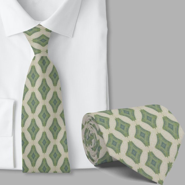 Corbata con patrón de verde salvia artístico moder (Subido por el creador)