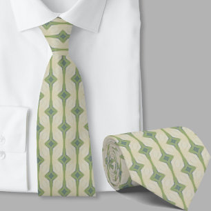 Corbata con patrón de verde salvia artístico moder