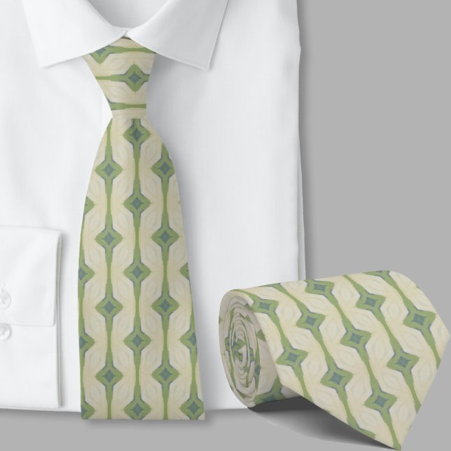 Corbata con patrón de verde salvia artístico moder (Subido por el creador)