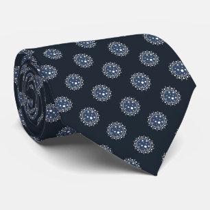 Corbata con patrón de virus Corona gris y blanco