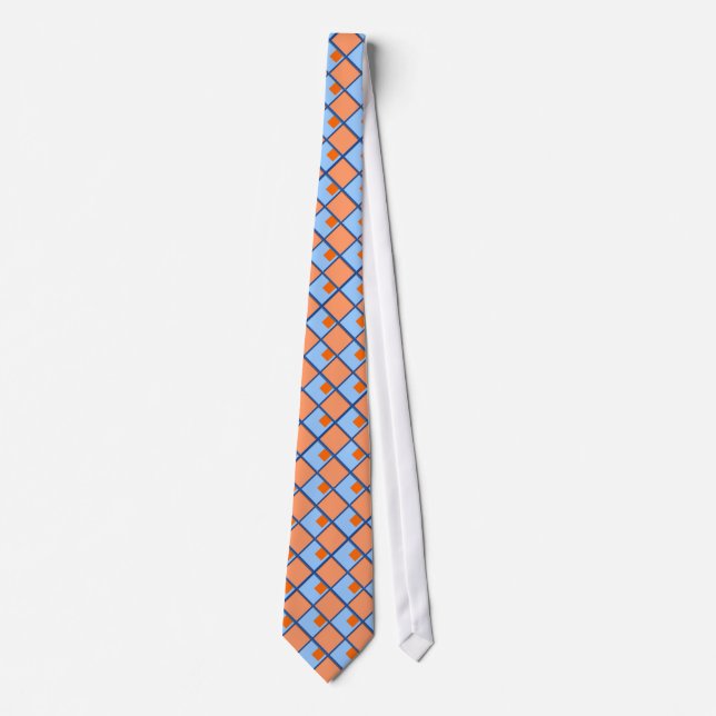 Corbata con patrón en forma de diamante azul y nar (Anverso)