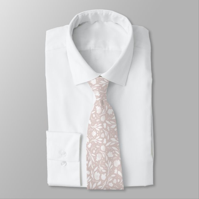 Corbata con patrón floral acuarela (Atado)