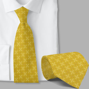 Corbata con patrón geométrico amarillo de arte mod
