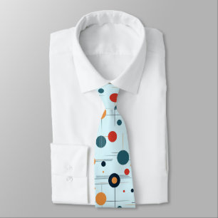 Corbata con patrón geométrico de mediados de siglo