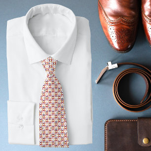 Corbata con patrón geométrico moderno blanco