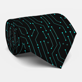 Corbata con patrón geométrico negro teal