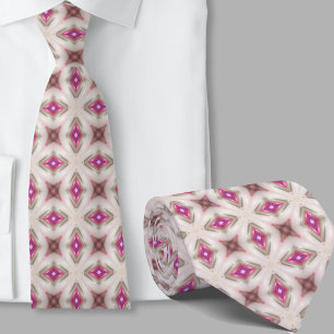 Corbata con patrón geométrico rosa de arte moderno