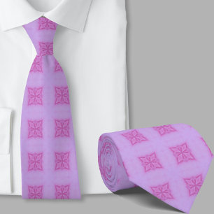 Corbata con patrón geométrico rosa de arte moderno