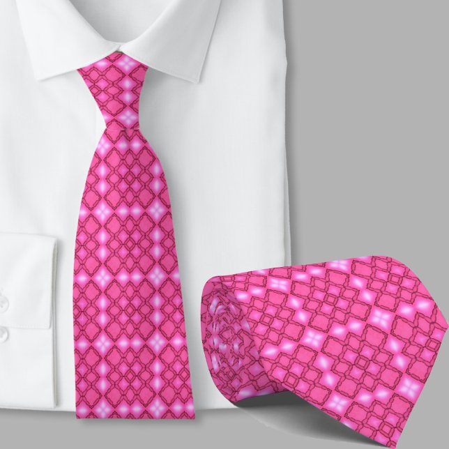 Corbata con patrón geométrico rosa de arte moderno (Subido por el creador)