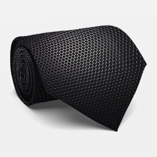 Corbata con patrón moderno de malla metálica negra