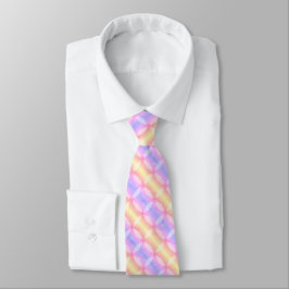 Corbata con patrón multicolor pastel en el cuello