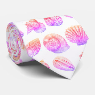 Corbata con patrón náutico de concha de mar océano