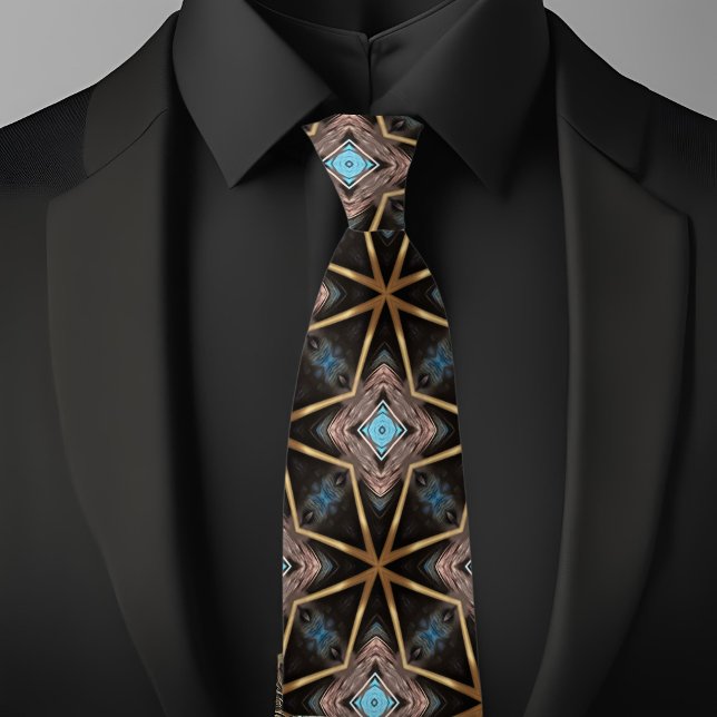 Corbata con patrón X marrón y azul (Subido por el creador)
