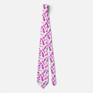 Corbata con Plumas de Flamenco Rosa