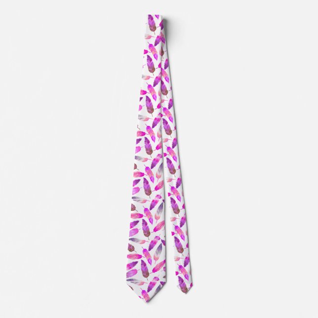 Corbata con Plumas de Flamenco Rosa (Anverso)