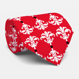 Corbata con raya de damasco ornamentada