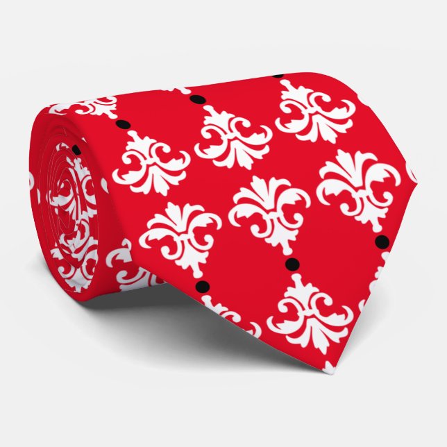 Corbata con raya de damasco ornamentada (Enrollado)