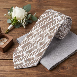Corbata con rayas beige taupe marrón blanco arte