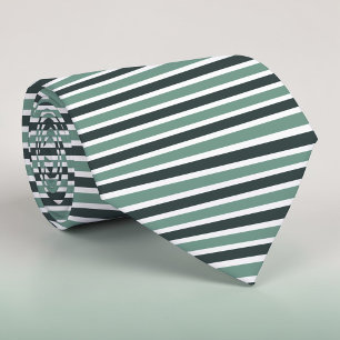 Corbata con rayas de colores verdes neutros boho