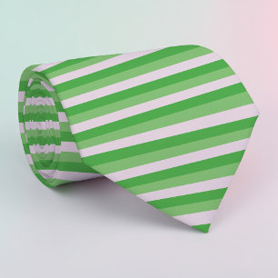 Corbata con rayas de colores verdes neutros boho
