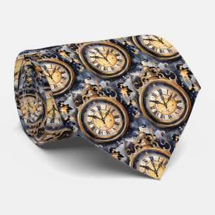 Corbata con reloj antiguo steampunk