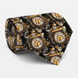 Corbata con reloj antiguo steampunk