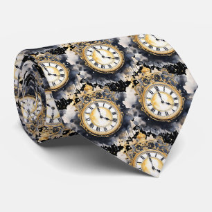 Corbata con reloj antiguo steampunk