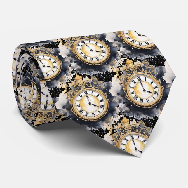 Corbata con reloj antiguo steampunk (Enrollado)