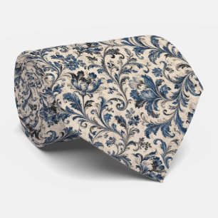 Corbata con remolino azul, negro y blanco