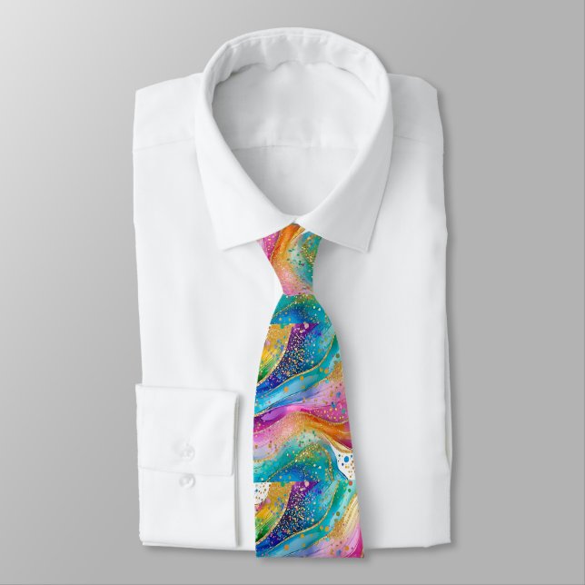 Corbata con remolino de purpurina (Atado)