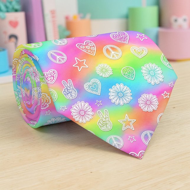 Corbata con signo de paz psicodélico personalizada (Subido por el creador)
