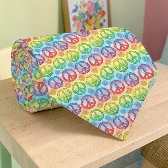 Corbata con signo de paz psicodélico personalizada (Subido por el creador)