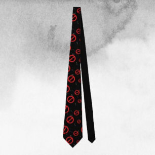 Corbata con Símbolo Prohibido – Rojo Intenso sobre