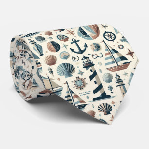 Corbata con tema náutico de estilo moderno de medi