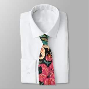Corbata con Textil Indio Abstracto de Lirios Marip