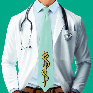 Corbata con Vara de Asclepio (Verde Claro de Mator