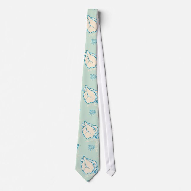 Corbata conchas y estrellas de mar (Anverso)