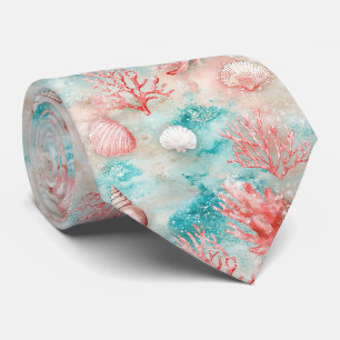 Corbata Conchas y Patrón de Olas del Océano (11)