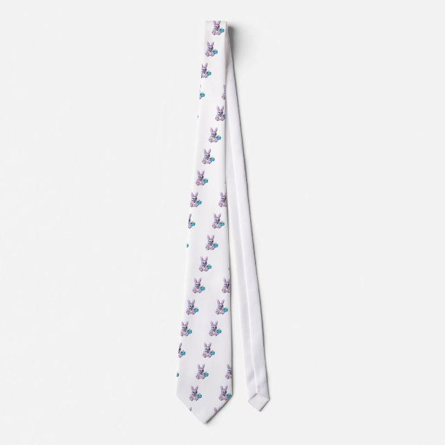 Corbata Conejito Adorable con una Cesta (Anverso)