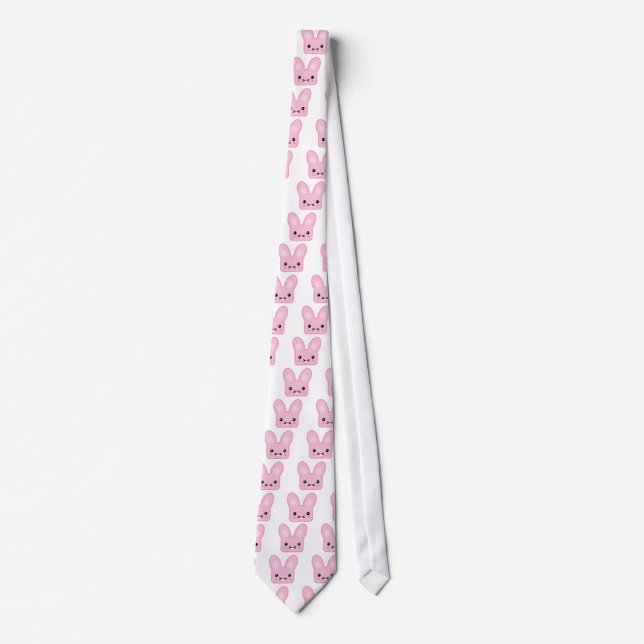 Corbata conejito rosa kawaii (Anverso)