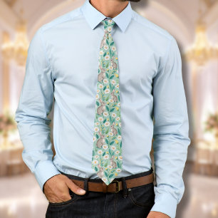 Corbata Conejitos Lindos Sentados Entre Margaritas Blancas
